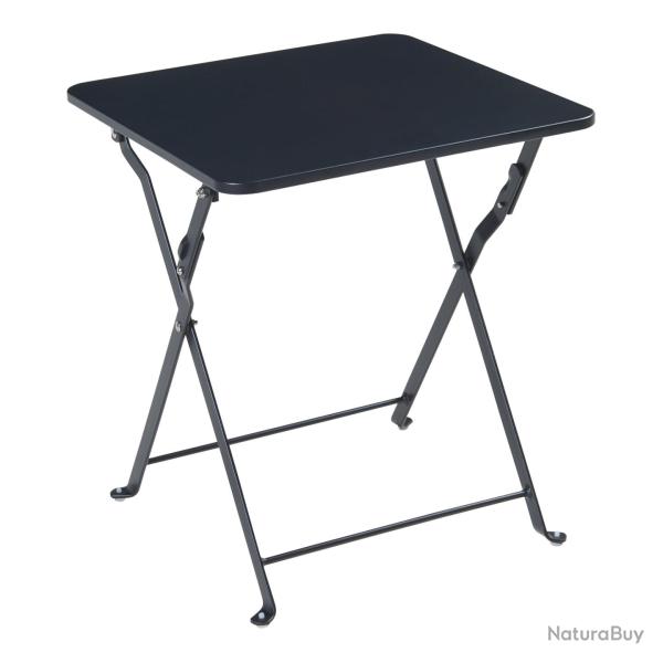 Table camping jardin pliante 45 x 40 x 40 cm acier noir 03_0011092