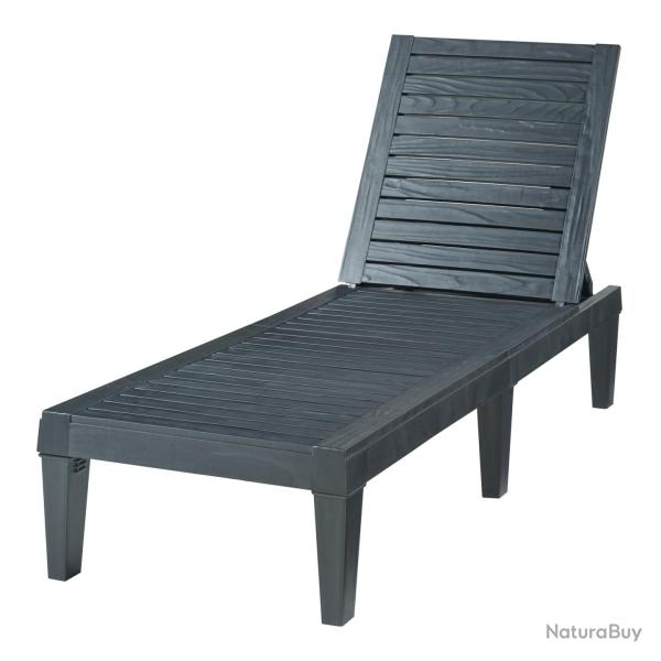 Chaise longue de jardin 172 x 58 x 74 cm noir structur 03_0009206