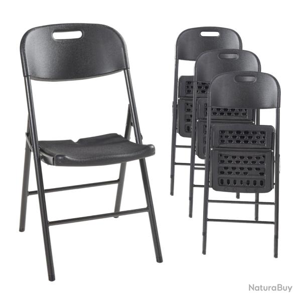 Lot de 4 chaises pliantes 87 x 46 x 53 cm noir 03_0009844