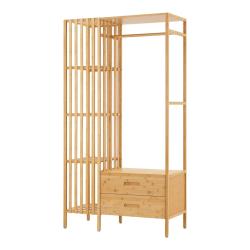 Portemanteau meuble d'entrée design 185 x 100 x 45 cm bambou naturel 03_0010388