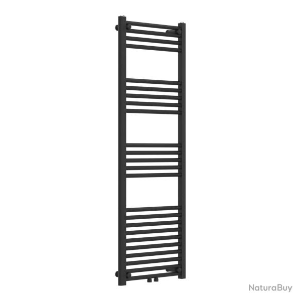 Radiateur s�che-serviettes chauffage salle de bain 140 x 50 cm acier noir 03_0010422
