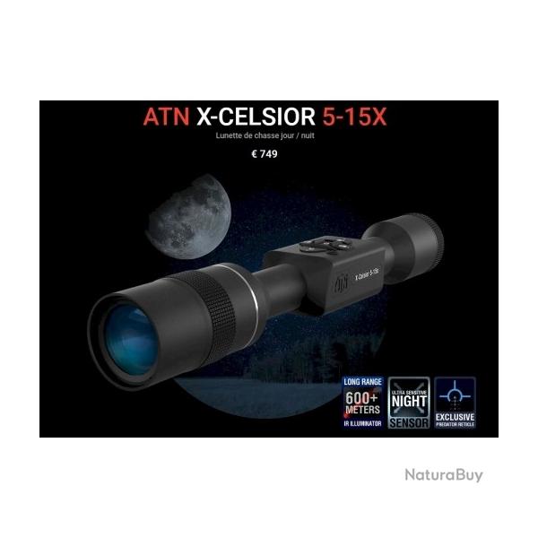 Lunette vision nocturne ATN X-Celsior 5-15x Lunette de chasse jour / nuit (modle d'exposition)