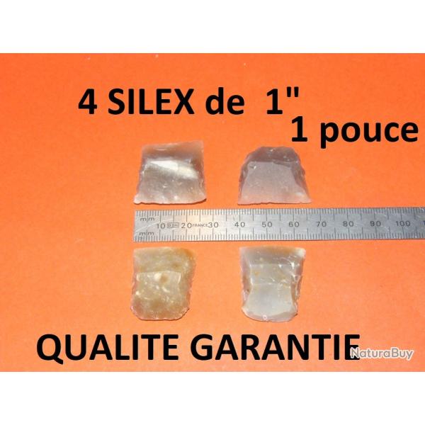 lot de 4 silex blonds 1 pouce 1" - VENDU PAR JEPERCUTE (D24C27)