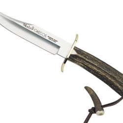 DAGUE MUELA DAGUE GREDOS MANCHE EN BOIS DE CERF PERCE 16CM INOX