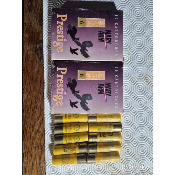 Vend lot de 3 Bts cartouches calibres  20   n*6