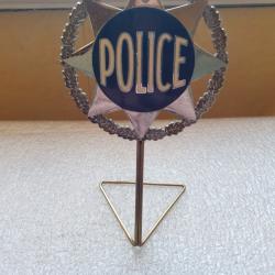 Ancienne plaque de poitrine en m&eacute;tal de la Police Nationale - CRS (99.M)