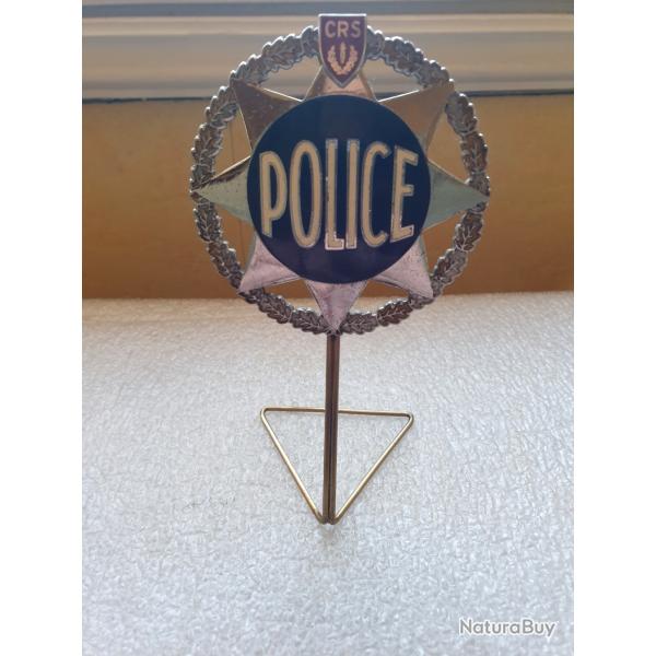 Ancienne plaque de poitrine en m�tal de la Police Nationale - CRS (99.M)