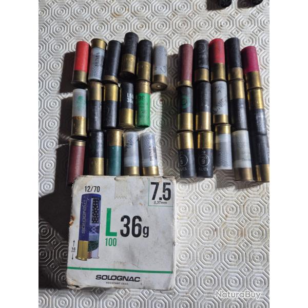 Vend lot 55 cartouches  calibres 12