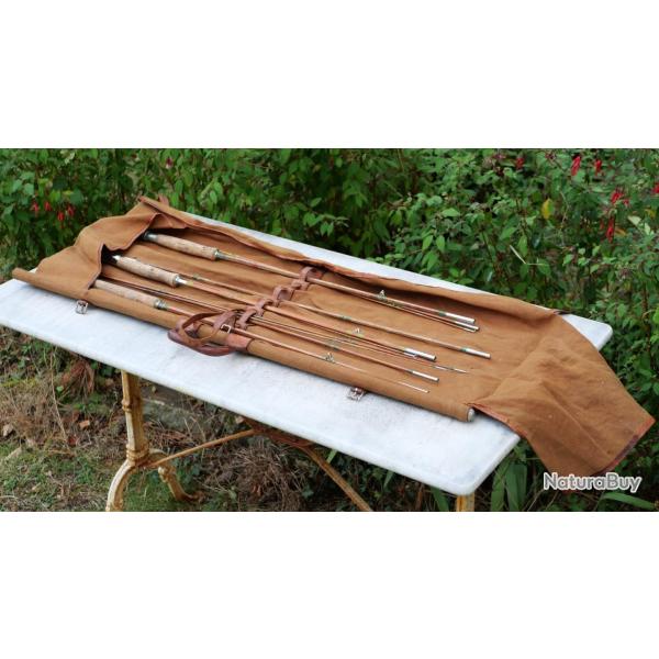 Ncessaire complet de pche avec lignes montes dans un tui  rouler en tissus - ref COU24PEC001