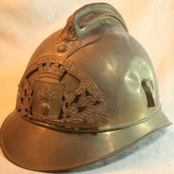 casque de Sapeur pompier modèle 1895 plaque de Beaucamp le Vieux - SDC24POM002