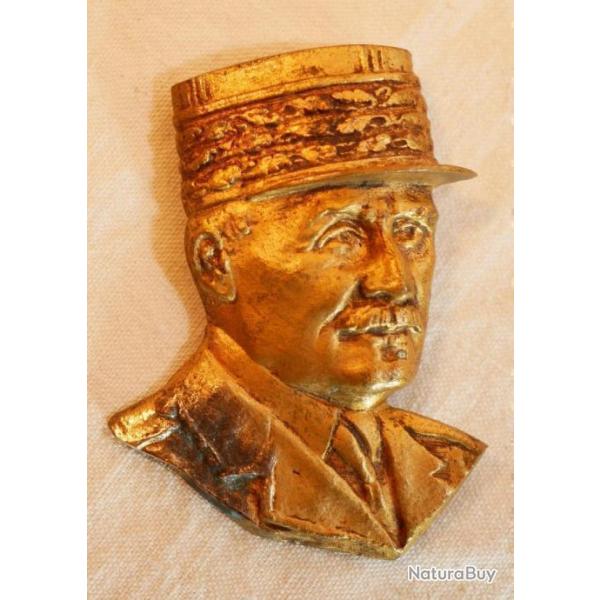 RARE - GRANDE Broche m�tal dor� du Mar�chal P�tain Visa de Censure 6,5 cm ! - REF LIS23WW004