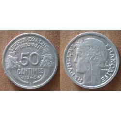 France 50 Centimes 1945 B Atelier Beaumont le Roger Piece