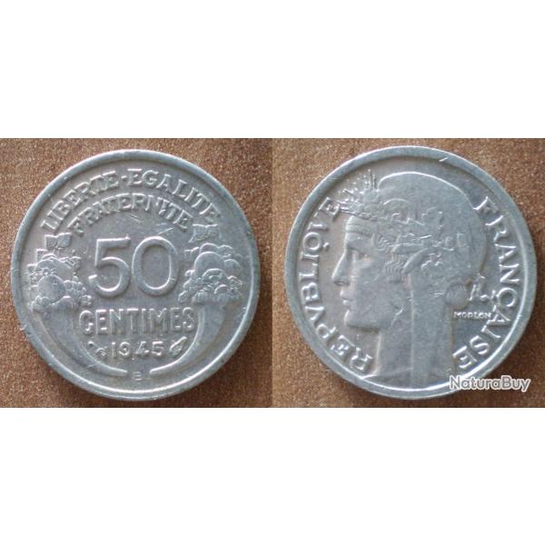 France 50 Centimes 1945 B Atelier Beaumont le Roger Piece