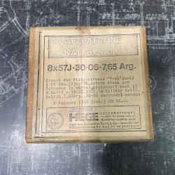 boite 100 munition a blanc 8x57, 30-06, 7.65 Arg