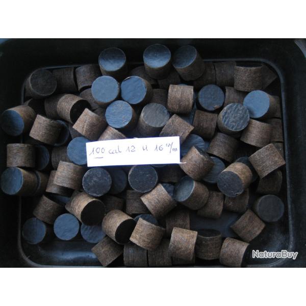 90 Bourres fibre cal 12 hauteur 16 mm