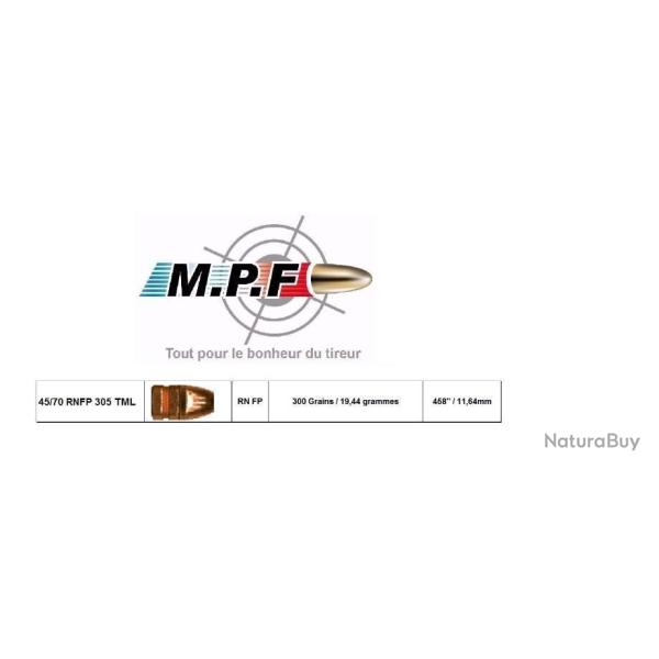 500 Balles MPF Ogives Cuivres 45-70 RN FP 310 Gr TML  458" hyper promotion port gratuit pour NOEL