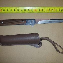 Couteau à Ouverture assiste Type Stiletto manche noir - Élégance Tactique et Raffinée