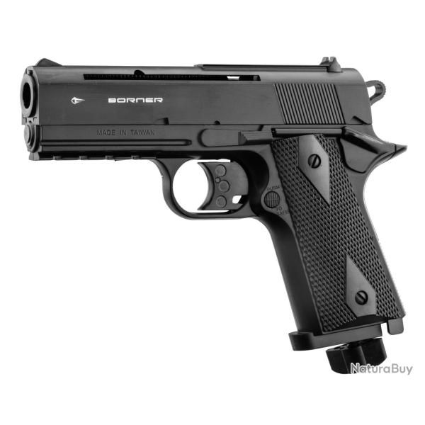 PISTOLET CO2 CULASSE FIXE BORNER WC 401 CAL. 4.5MM BB'S
