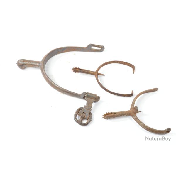 Lot perons de cavalerie anciens 19e Sicle. Militaire