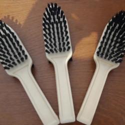 Lot de 3 brosses double  &agrave; chaussures arm&eacute;e fran&ccedil;aise neuve