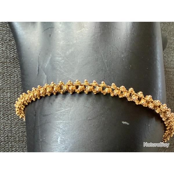 Bracelet or 18 carats - maille ancienne - 18,5 cm