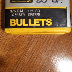 Boîte  incomplète de balles calibre .375