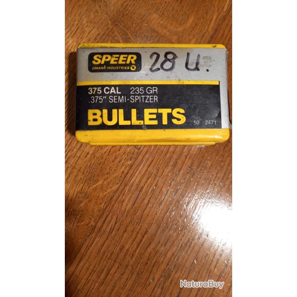 Bote  incomplte de balles calibre .375