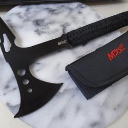 Hache Tomahawk Mtech Axe Black Handle Acier 440 Manche Para Corde Etui Nylon
