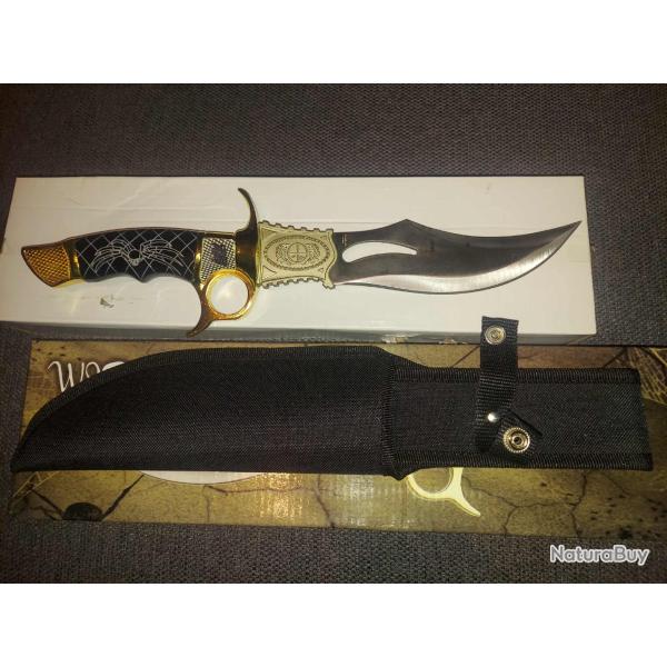 Poignard Bowie L'araign�e Manche Synth�tique Etui en nylon