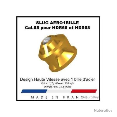Annonce billes paintball : .68 AEROBILLE d'acier // Slug cal. 68 HDR TR - HDS // lot de x100 slugs