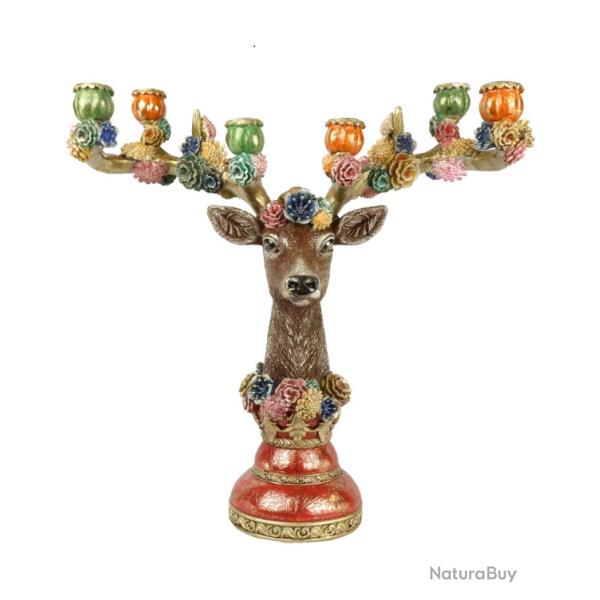 CHANDELIER CERF/FLEURS