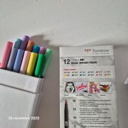 Coffret de 12 feutres pinceau ABT à double pointe - Tombow - 12P-1 - Couleurs primaires