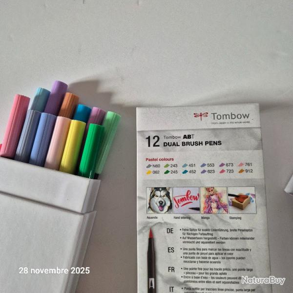 Coffret de 12 feutres pinceau ABT  double pointe - Tombow - 12P-1 - Couleurs primaires