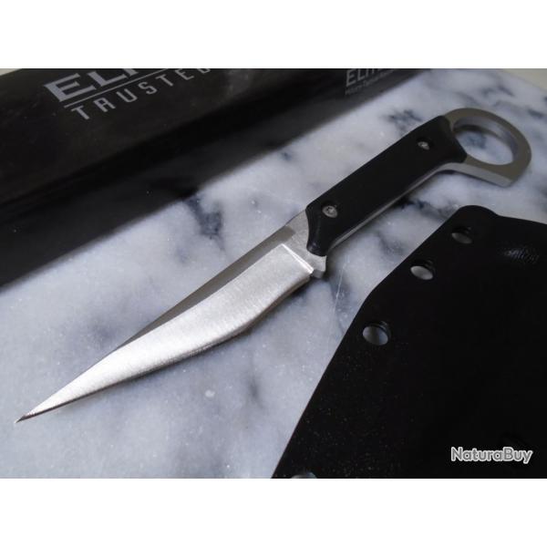 Couteau Tactical EliEdge Kiridashi Satin Lame Acier 440 Manche Abs Etui Plastic Rigide
