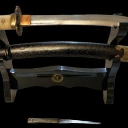 Wakizashi - Acier tamahagane - HIZEN KUNI KAWACHI NO KAMI MASAHIRO - Japon - Période Edo (1600-1868)