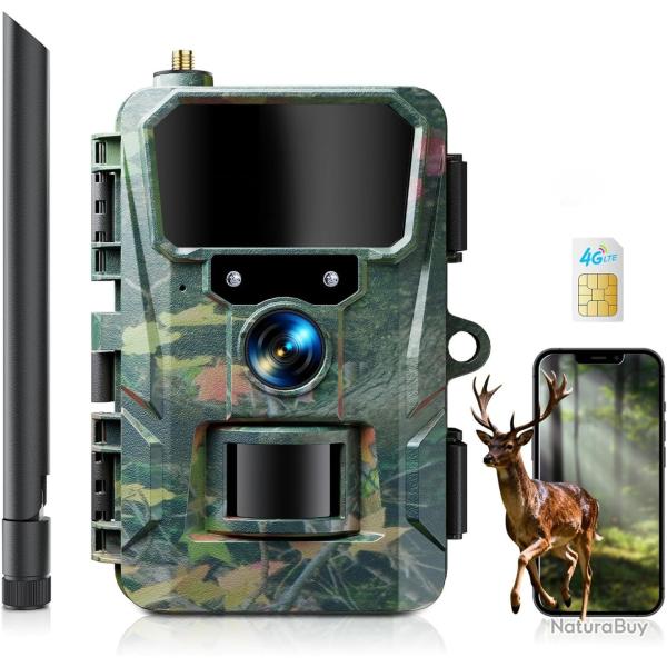 Cam�ra de Chasse 4G WT07 48MP 2K - Vision Nocturne IR, D�tection 0,2 s, App Mobile, IP66 �tanche