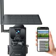 Caméra Solaire De Chasse 4G UHD 2K Vision Nocturne Longue Autonomie Audio Video En Direct Detection De Mouvement Avec Alerte Iphone Android