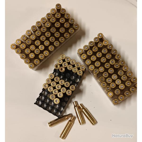 120 douilles - �tuis - 222 solognac - tir�es 1x nettoy�es tumbler humide