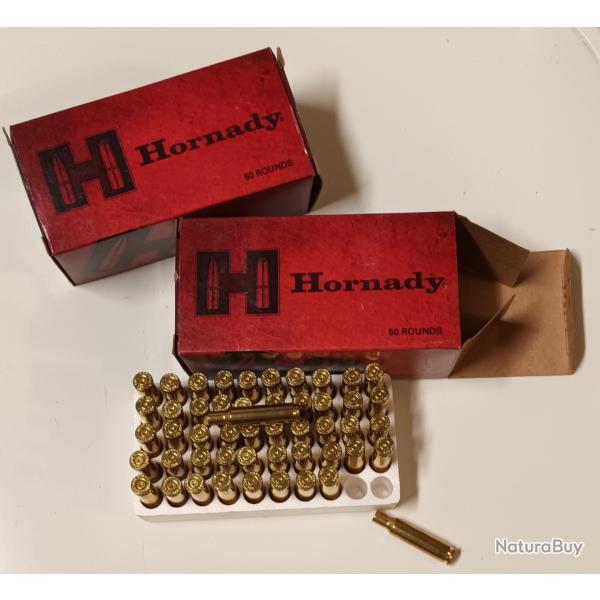 100 douilles - �tuis - 222 hornady - tir�es 1x nettoy�es tumbler humide