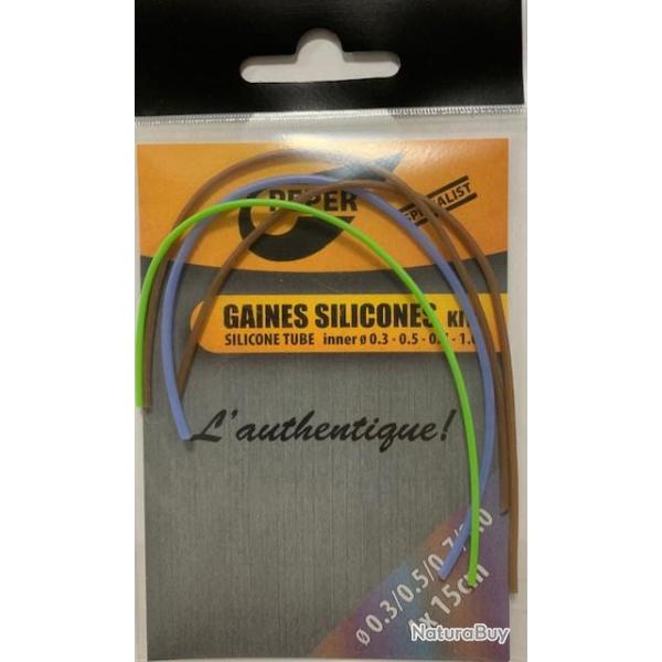 Peper - Gaine Silicone diam 0.3 + 0.5 + 0.7 + 1.0 (x15cm)