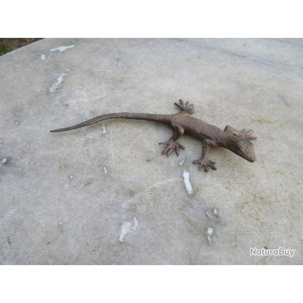 L�zard/salamandre en Bronze � patine brune ocre nuanc�, PIERRE CHENET - FRANCE (XX�)
