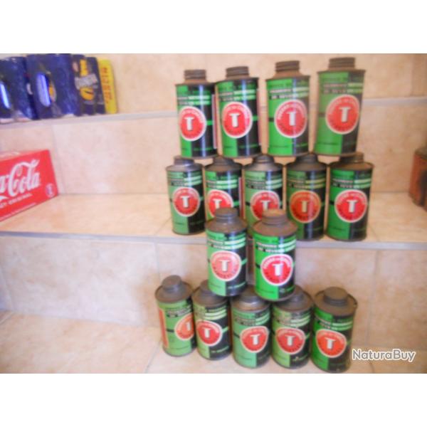 Flacons Poudre de chasse Pyroxyl�e T Sevran-Livry Poudre noire VIDE 16 boites