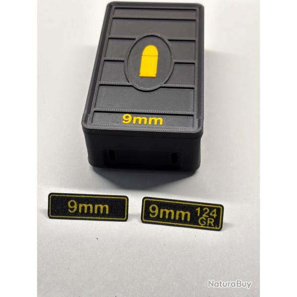 boite munition 9mm luger noir style moderne