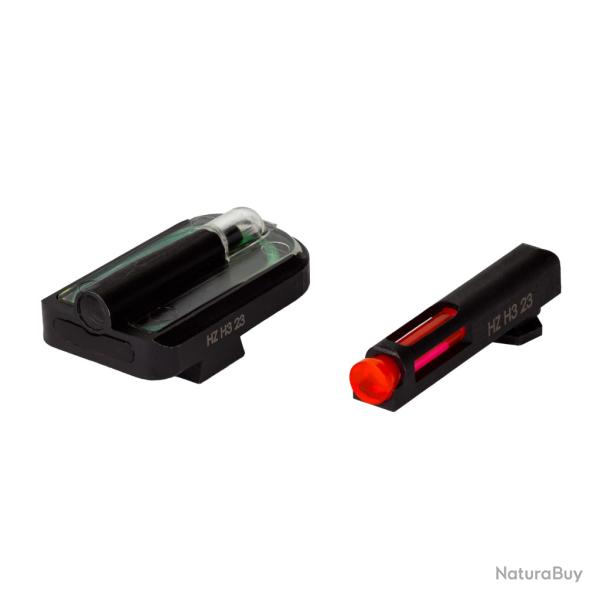 "NOUVEAUT� 2025" Hausse et Guidon HIVIZ FastDot H3 pour GLOCK (Calibre 9 mm / 40 S&W / 357 Sig)