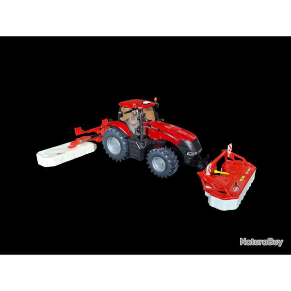 SIKU FARMER CASE IH 340 AVEC FAUCHEUSE FRONTALE ET FAUCHEUSE DOUBLE AR
