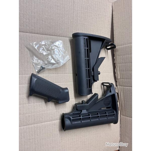 2 CROSSES AR15 MILSPEC 3 POSITIONS & POIGNEE AR15 NOIRES