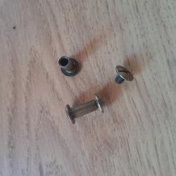 2 Boutons laiton  pour bretelle 11 mm