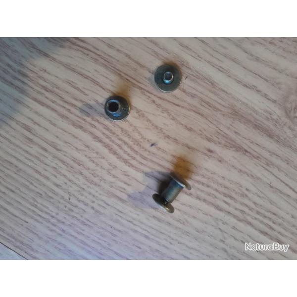 2 Boutons laiton  pour bretelle � visser 11 mm .