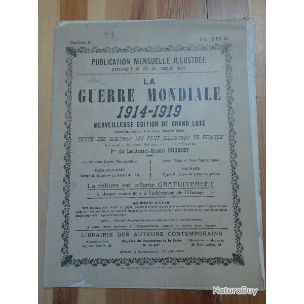Panorama mensuel de la guerre mondiale 1914/1919