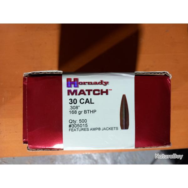 500 Hornady match 168gn HPBT .308